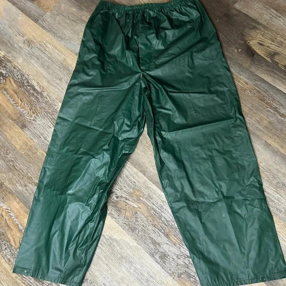Men's Unisex Green Nylon Rain Waterproof Pants Size XL - Picture 6 of 6